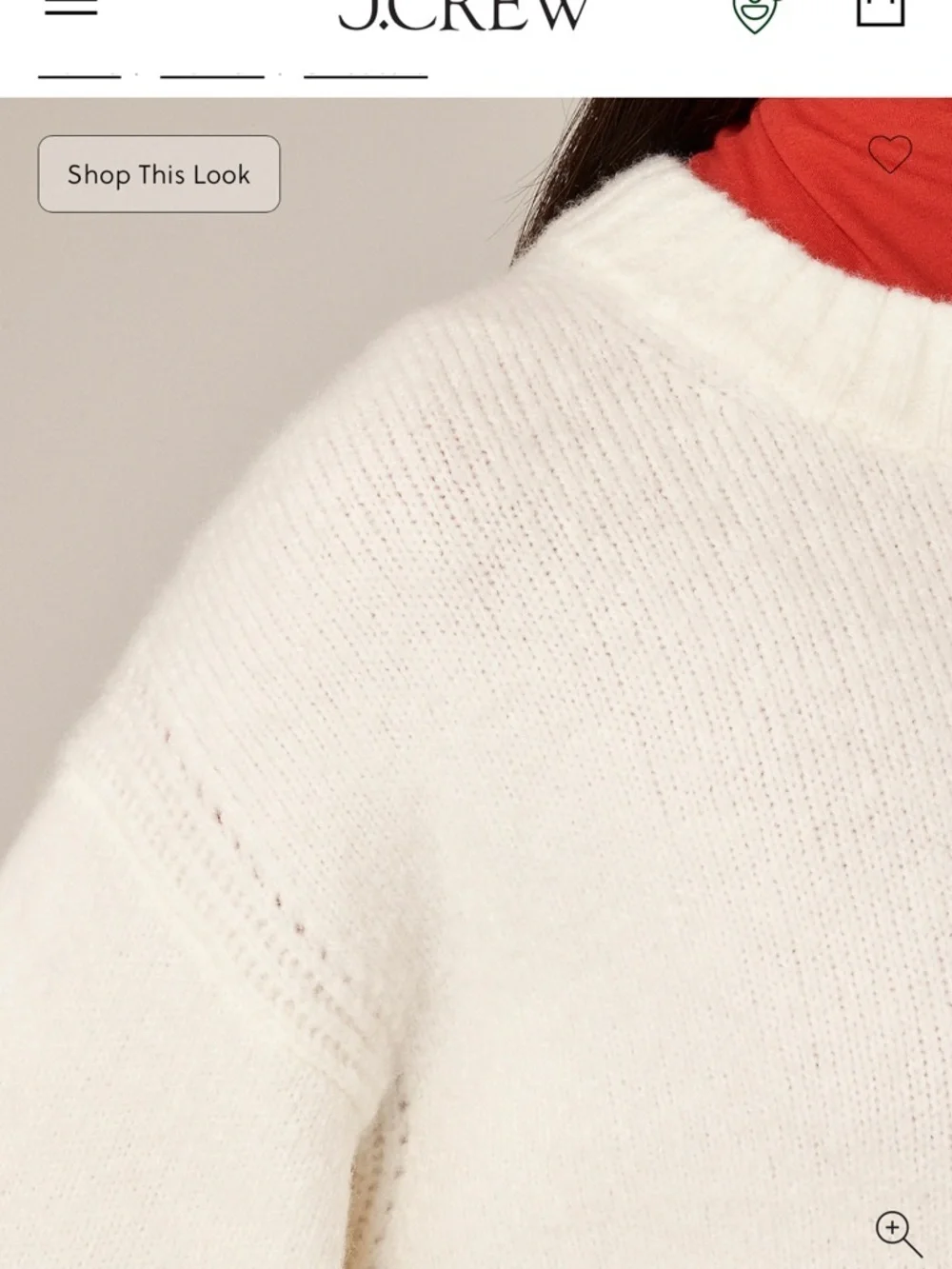 J crew ivory Relaxed crewneck pullover